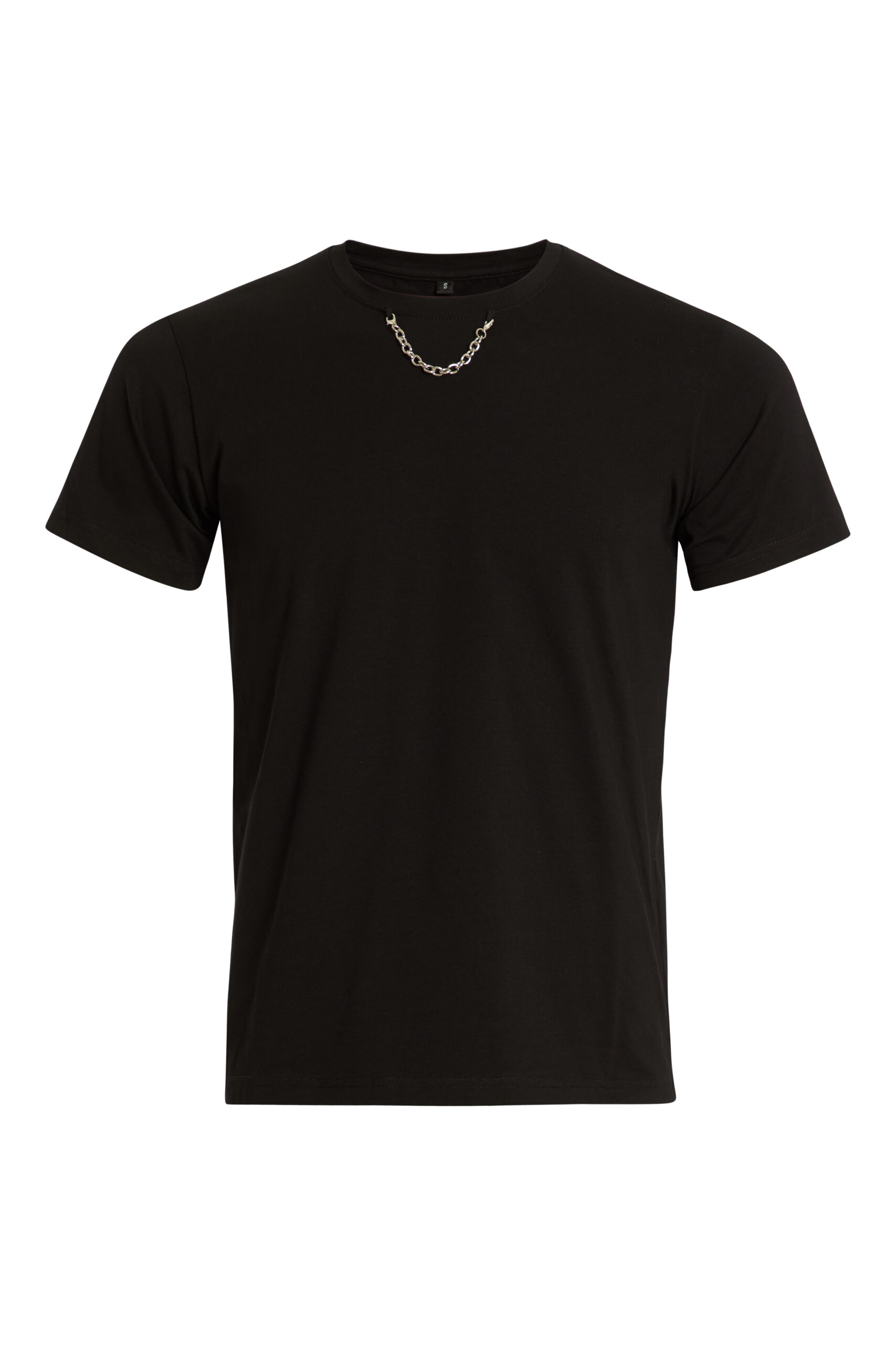 Black T-Shirt With Detachable Chain