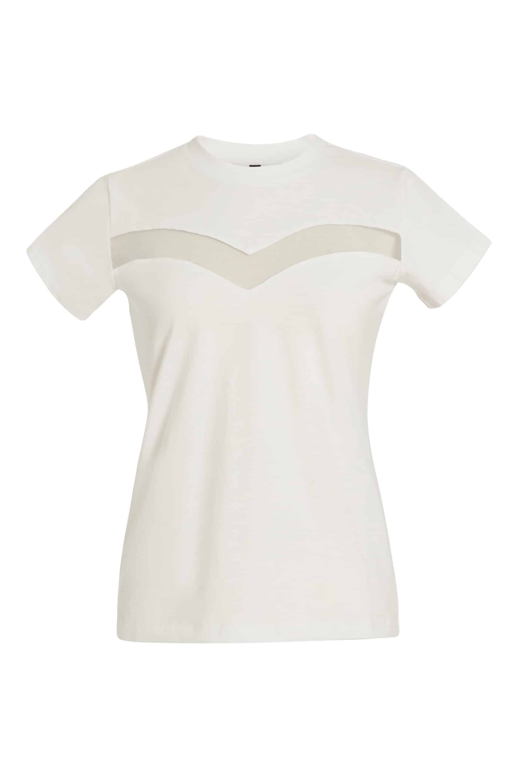 Sweetheart T-Shirt With Tulle Cutout.