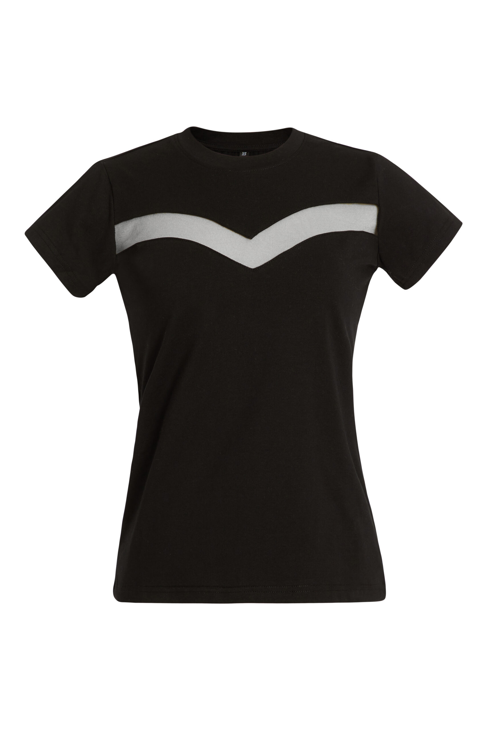 Sweetheart T-Shirt With Tulle Cutout.